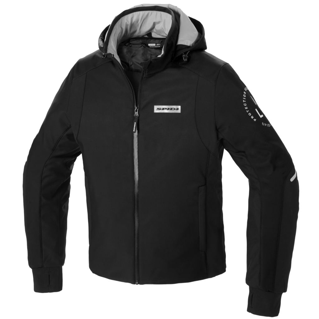 SPIDI Hoodie Armor EVO – Giacca Moto Uomo Con Protezioni Rimovibili – Tessuto Elasticizzato, Cappuccio E Zone Riflettenti Per La Sicurezza Notturna